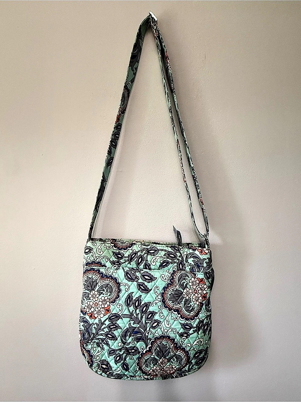 Vera Bradley Triple Zip Hipster Crossbody Bag Green & Blue